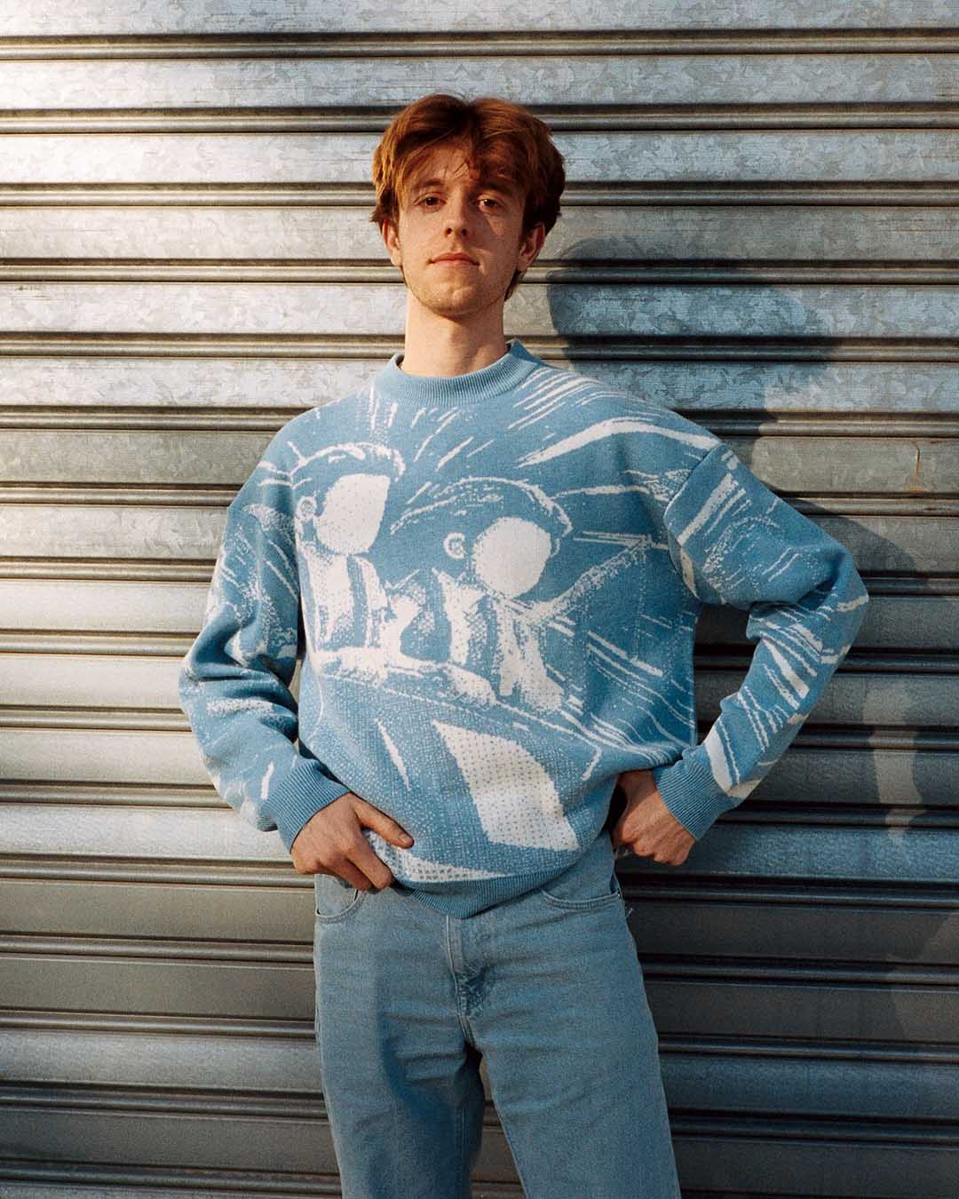 MULTI-DIMENSION KNIT BLUE